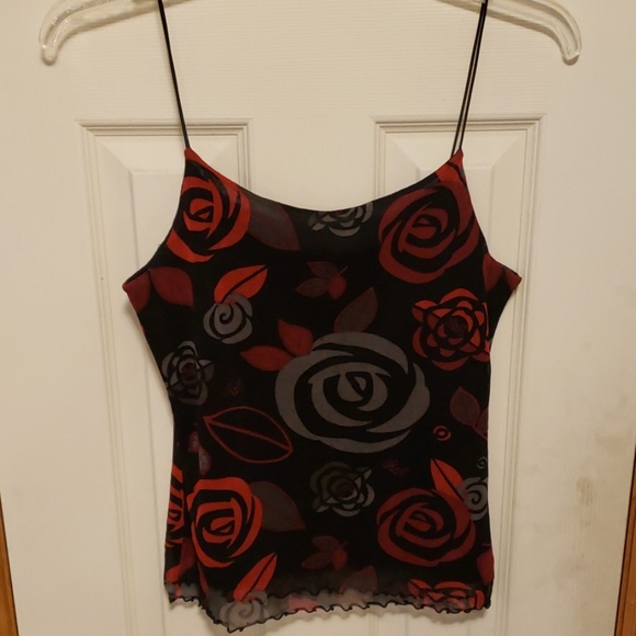 Black and red spaghetti string camisole - Picture 7 of 8